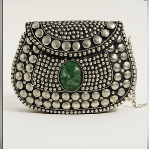 RAMLA “Porte-Moi” Mosaic Handmade Moroccan Crossbody/Clutch; 7”W x 5”W x 1.5”D